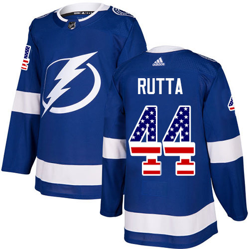 Adidas Tampa Bay Lightning #44 Jan Rutta Blue Home Authentic USA Flag Youth Stitched NHL Jersey